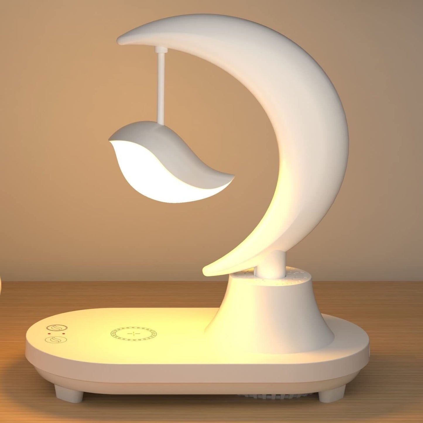 LED Night Light Music Bluetooth Speaker Bedside Lamp Clock Wireless Charging