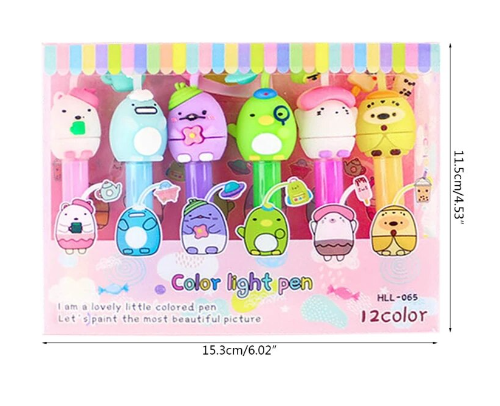 12 color Animal Theme Marker Sets Dual Colors
