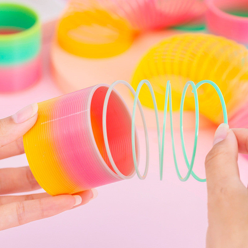 6/12pcs Small Walking Spring Toy Rainbow Coil Spring Toys 2.3" × 2.5" Novelty Toys