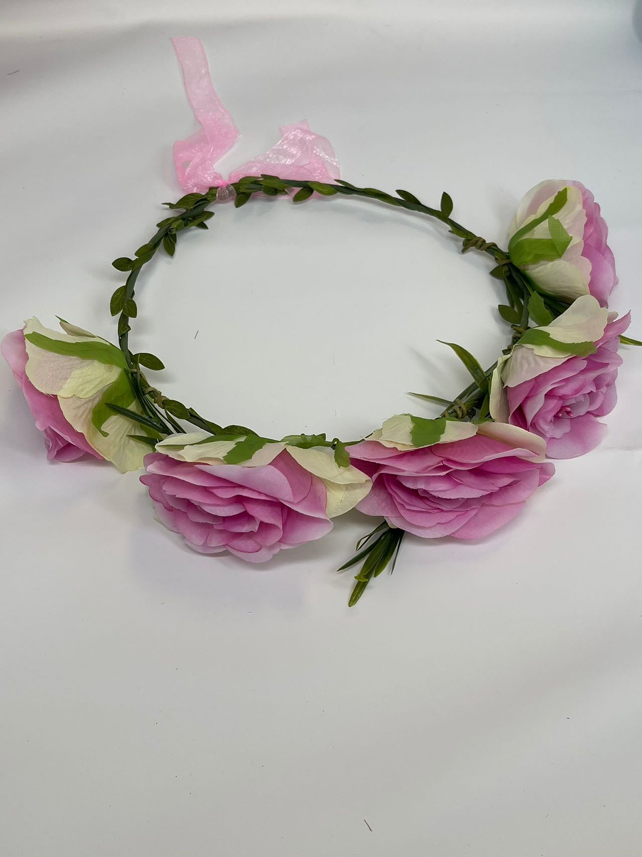 Flower Decor Hair Bnad Flower Crown Hair Wreath Garland Headband Headpiece with Ribbon Festival Wedding Party Supplies