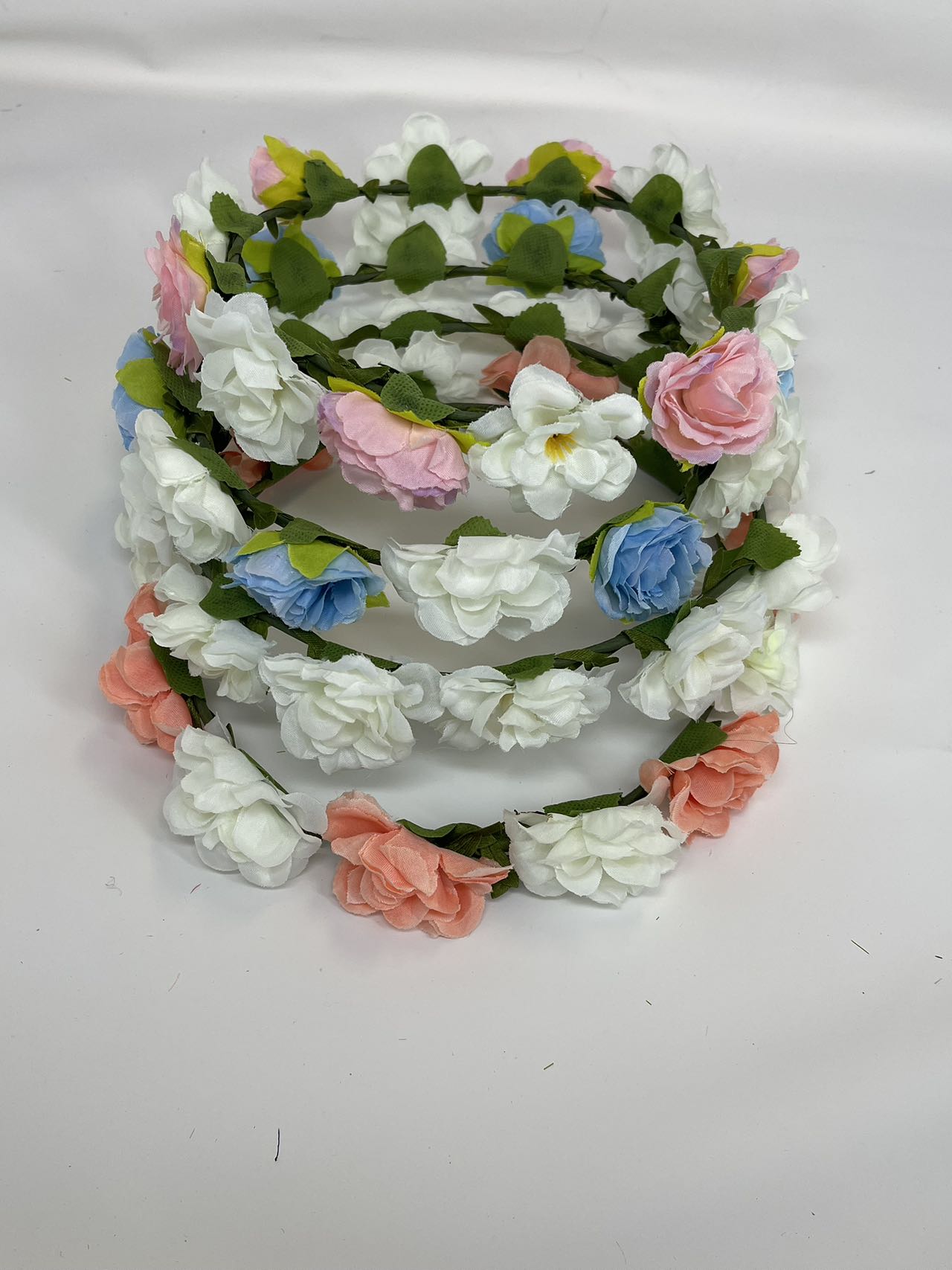Cute Sweet Flower Decor Hair Bnad Flower Crown Hair Wreath Garland Headband Headpiece with Ribbon Festival Wedding Party Supplies