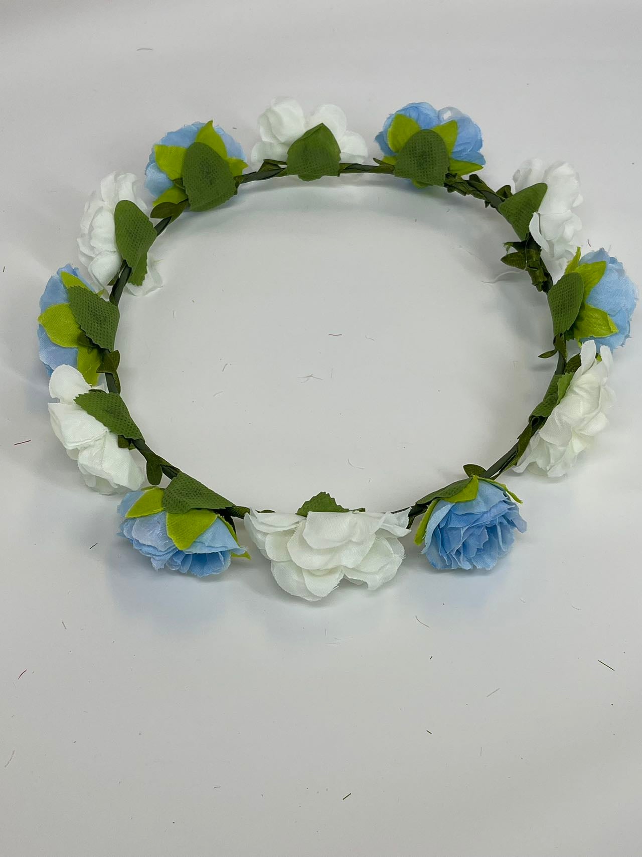 Cute Sweet Flower Decor Hair Bnad Flower Crown Hair Wreath Garland Headband Headpiece with Ribbon Festival Wedding Party Supplies