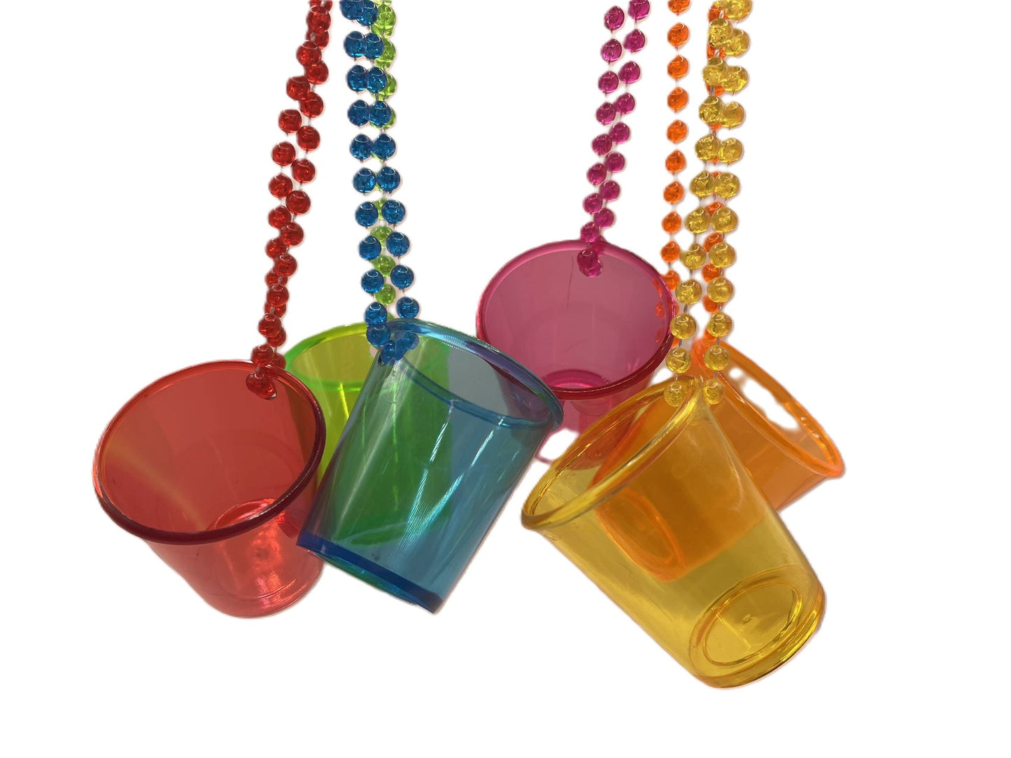 6pack 17inches Party Multi-Colored Beaded Necklaces 6 Assorted Designs