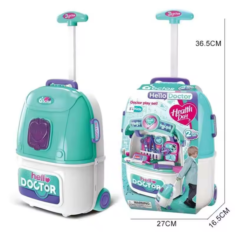 2 IN 1Children Doctor Toys Trolley Case Role Play Doctor Toys for Kids