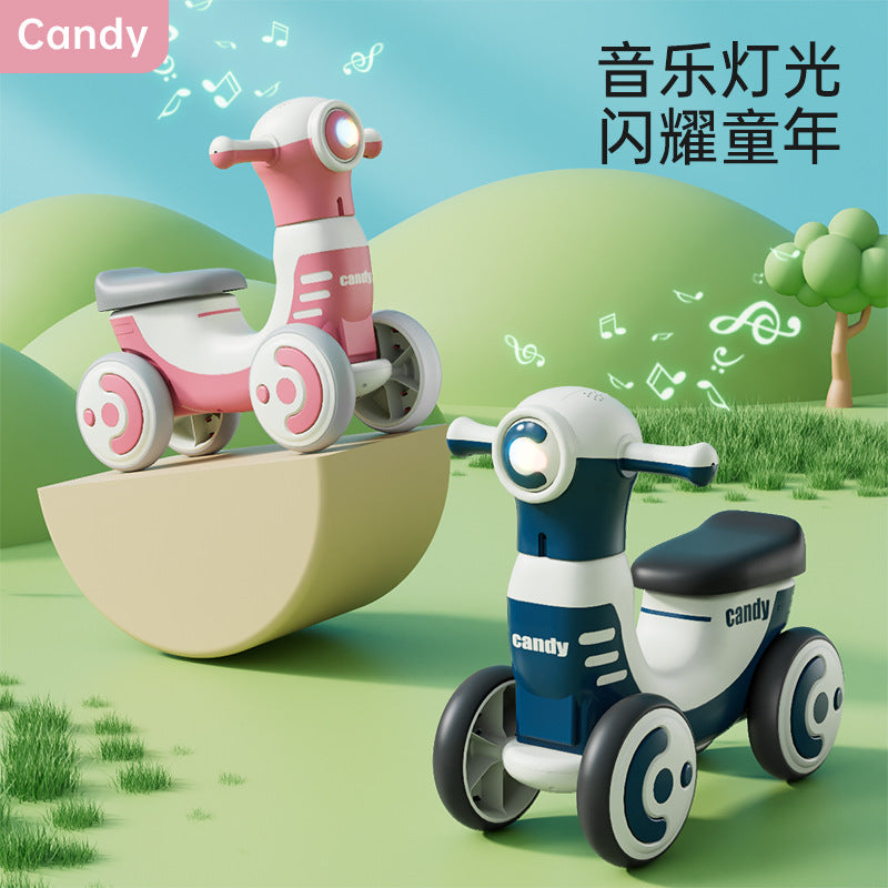 New Children's Balance Car With Music and Light Four-wheel Balance Car