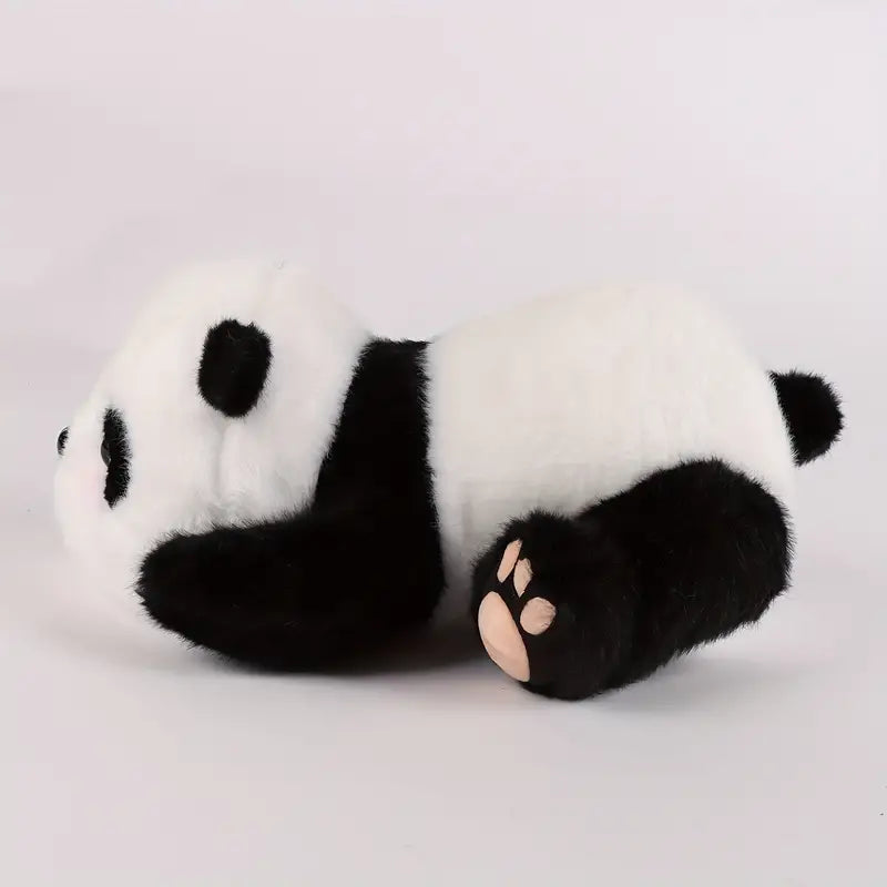 Furry Lying Panda Plush Doll Cute Chinese Panda Plush Toy, Soft Panda Stuffed Animals Plushies Kawaii Sleeping Pillow Birthday Gift For Baby Kids