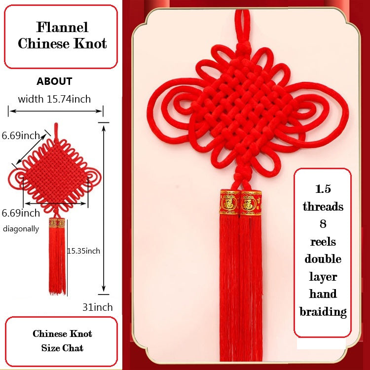 Chinese Knot, Chinese Lunar New Year Decorations, For Home Pendant Hanging Chinese Oriental Good Luck Wealth Charms, Chinese Knot Decoration Spring Festival, Red Tassel Ears Gift