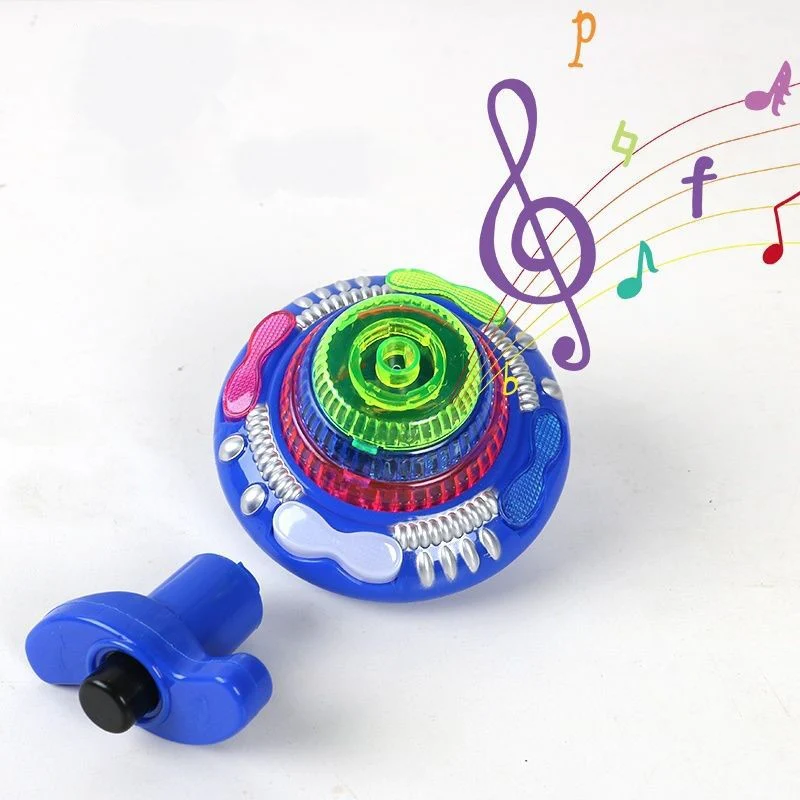 12 Spinning Top with Lights & Music Light Up Peg Tops LED Spin Toys (Multicolor)