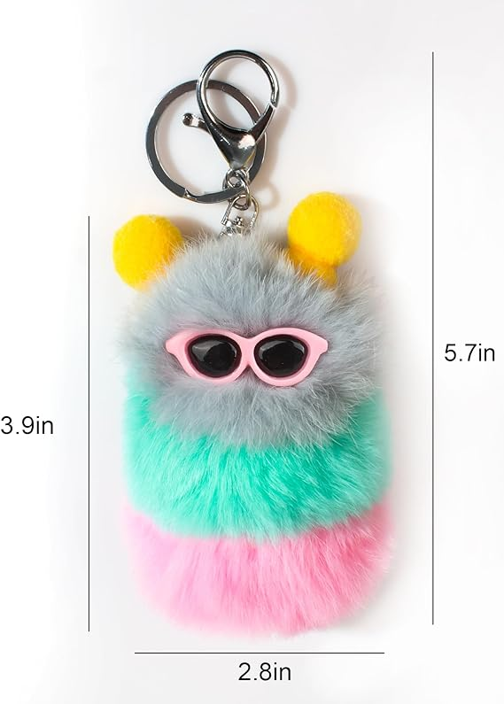 New Cute Caterpillar Key Chain Cartoon Plush Doll Bag Pendant Creative Car Key Chain Small Gift