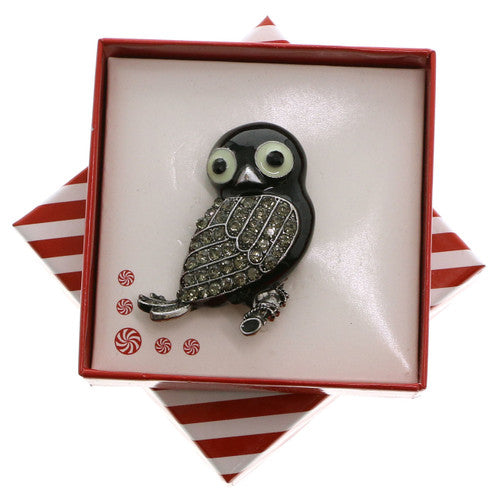 Black Owl Pin with Gift Box