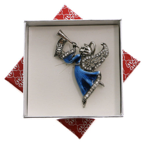 Angel Playing Trumpet Pin with Gift Box