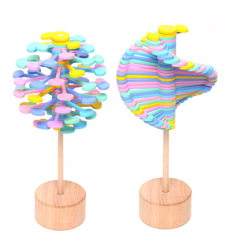 Decompression Toy Rotating Lollipop Decompression Stick Office Decompression Artifact Creative Wooden